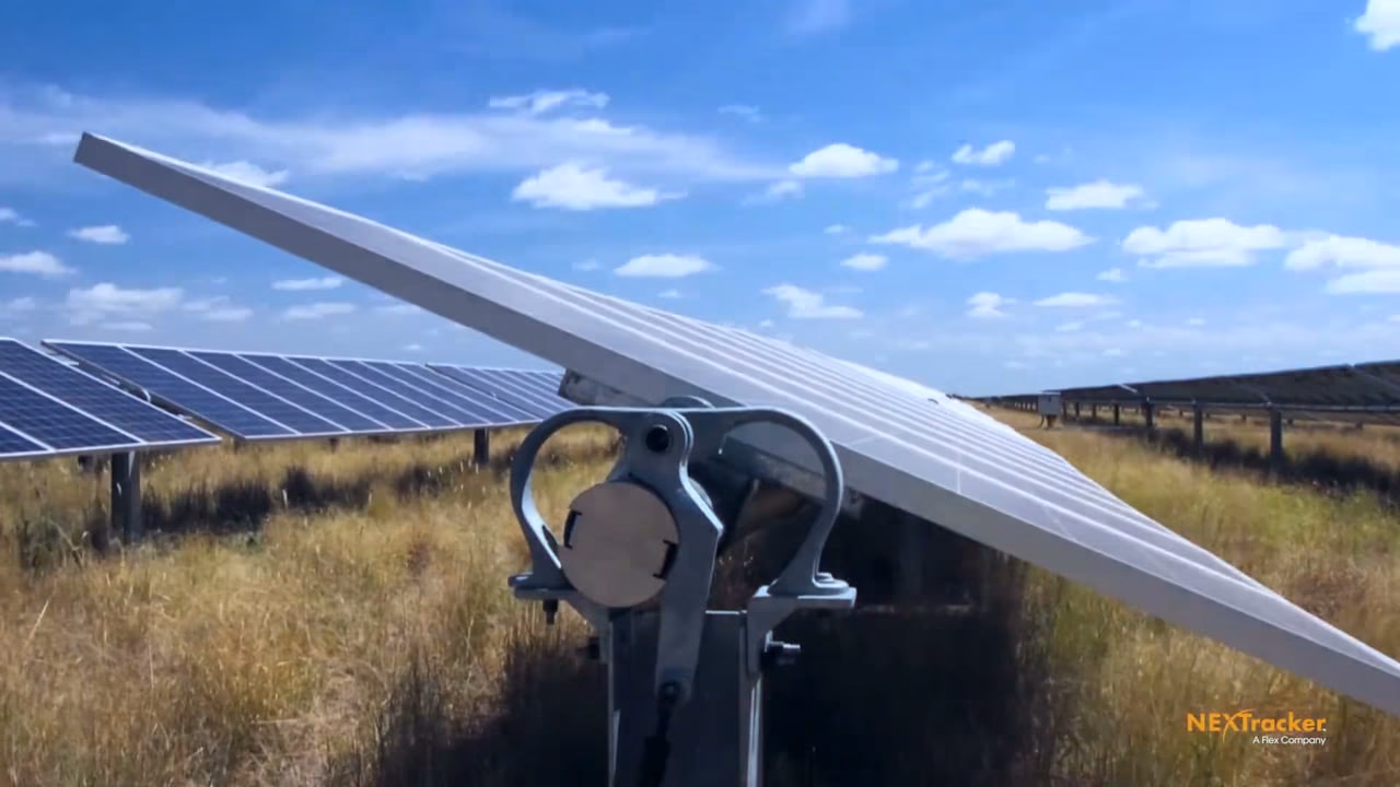 Close-up of an NX tracker angled against the sky
