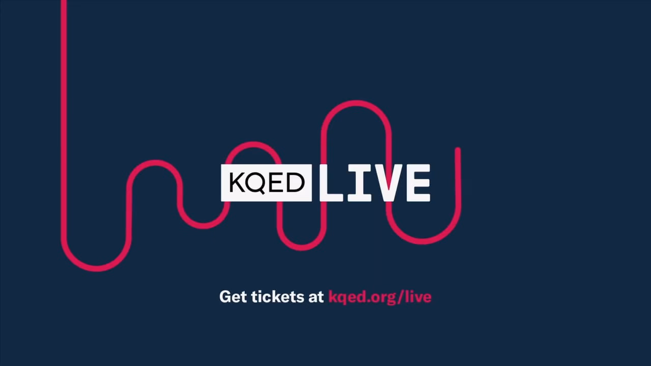 KQED Live end card with the animated logo line
